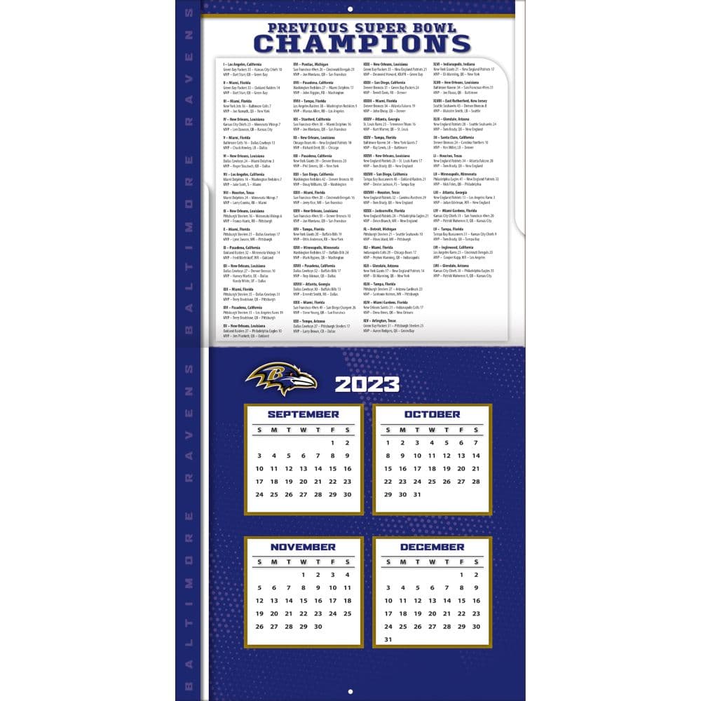 Baltimore Ravens 2024 Wall Calendar