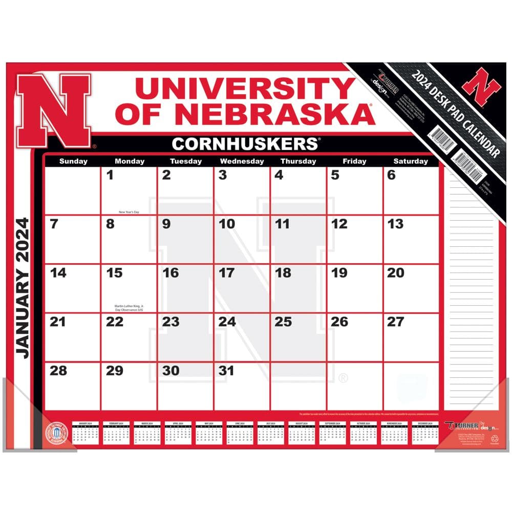 Nebraska Cornhuskers 2024 Desk Pad Main Product Image width=&quot;1000&quot; height=&quot;1000&quot;