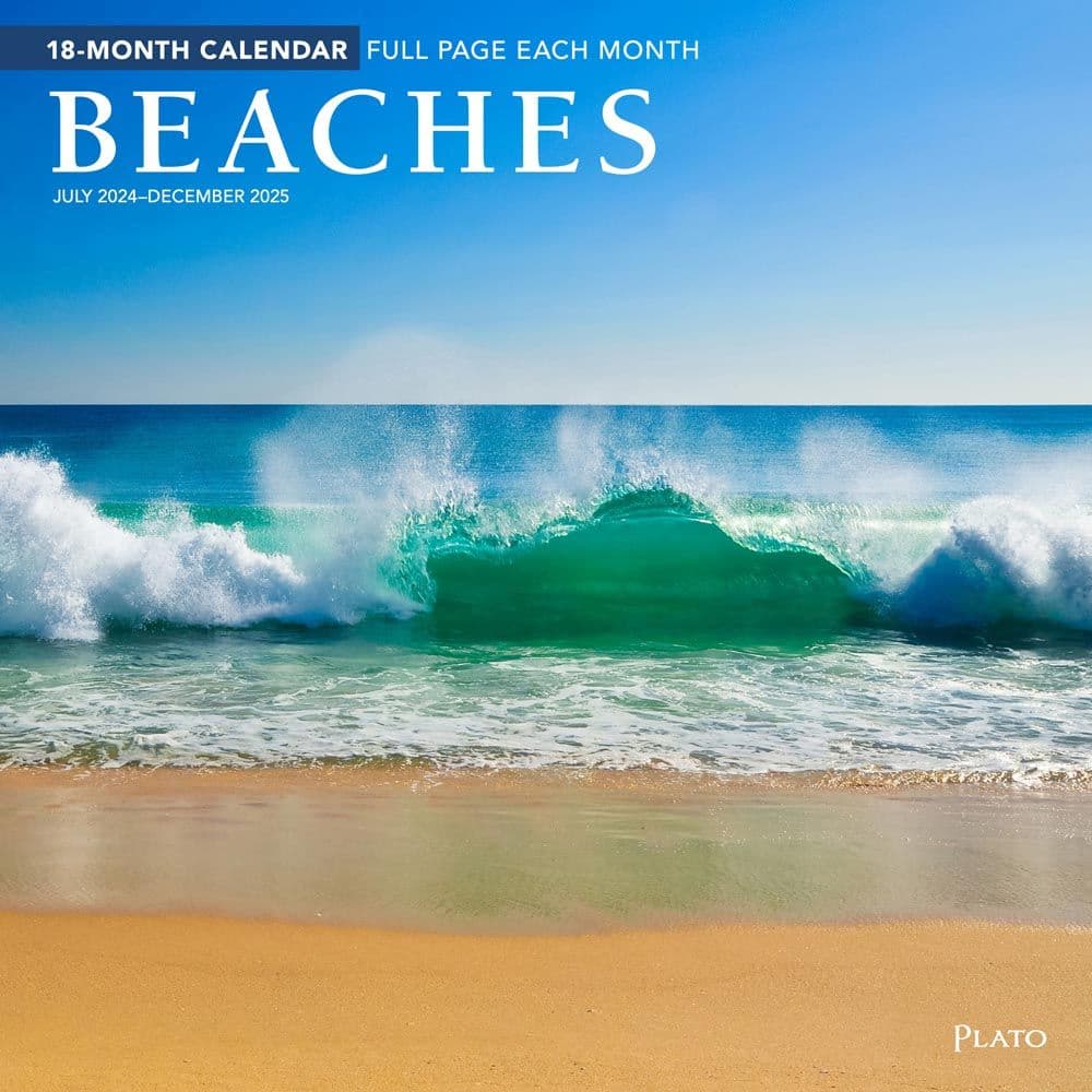 Beaches by Plato 18 Month Foil 2025 Wall Calendar Main Product Image width=&quot;1000&quot; height=&quot;1000&quot;
