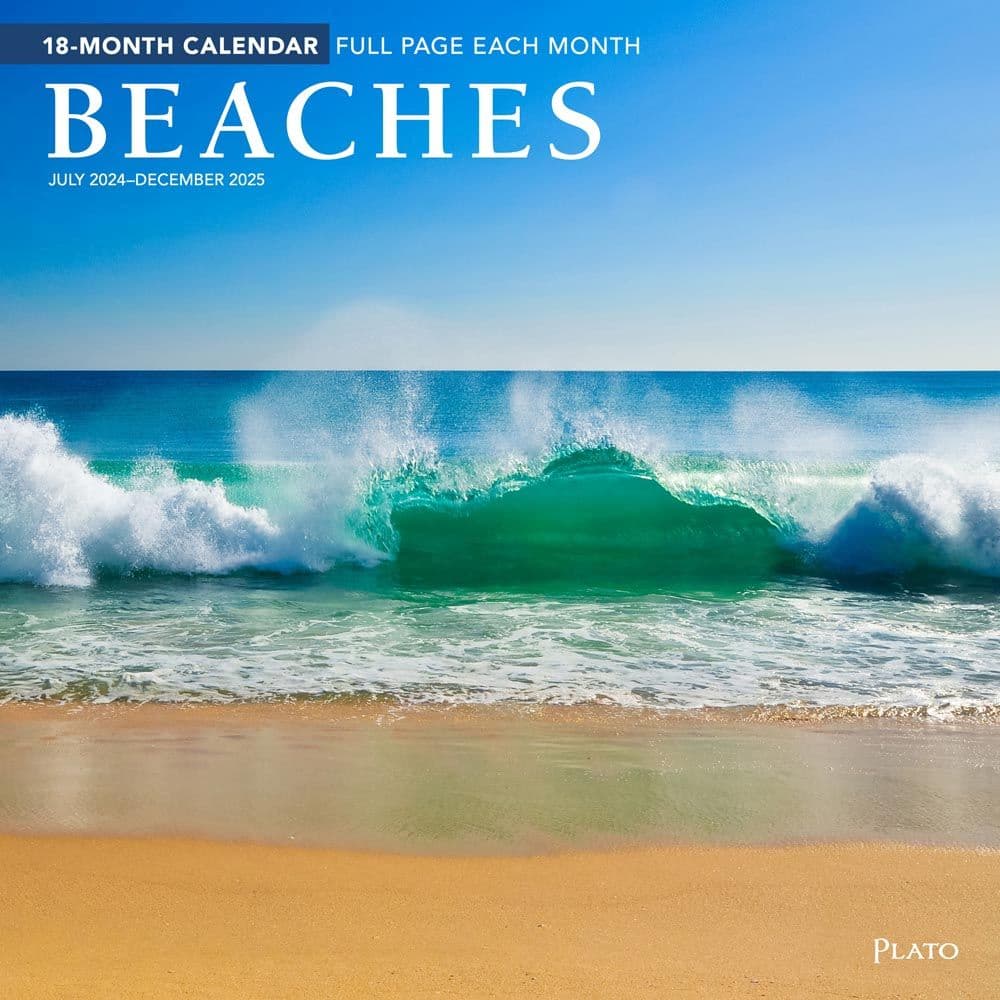 Beaches by Plato 18 Month Foil 2025 Wall Calendar - Calendars.com