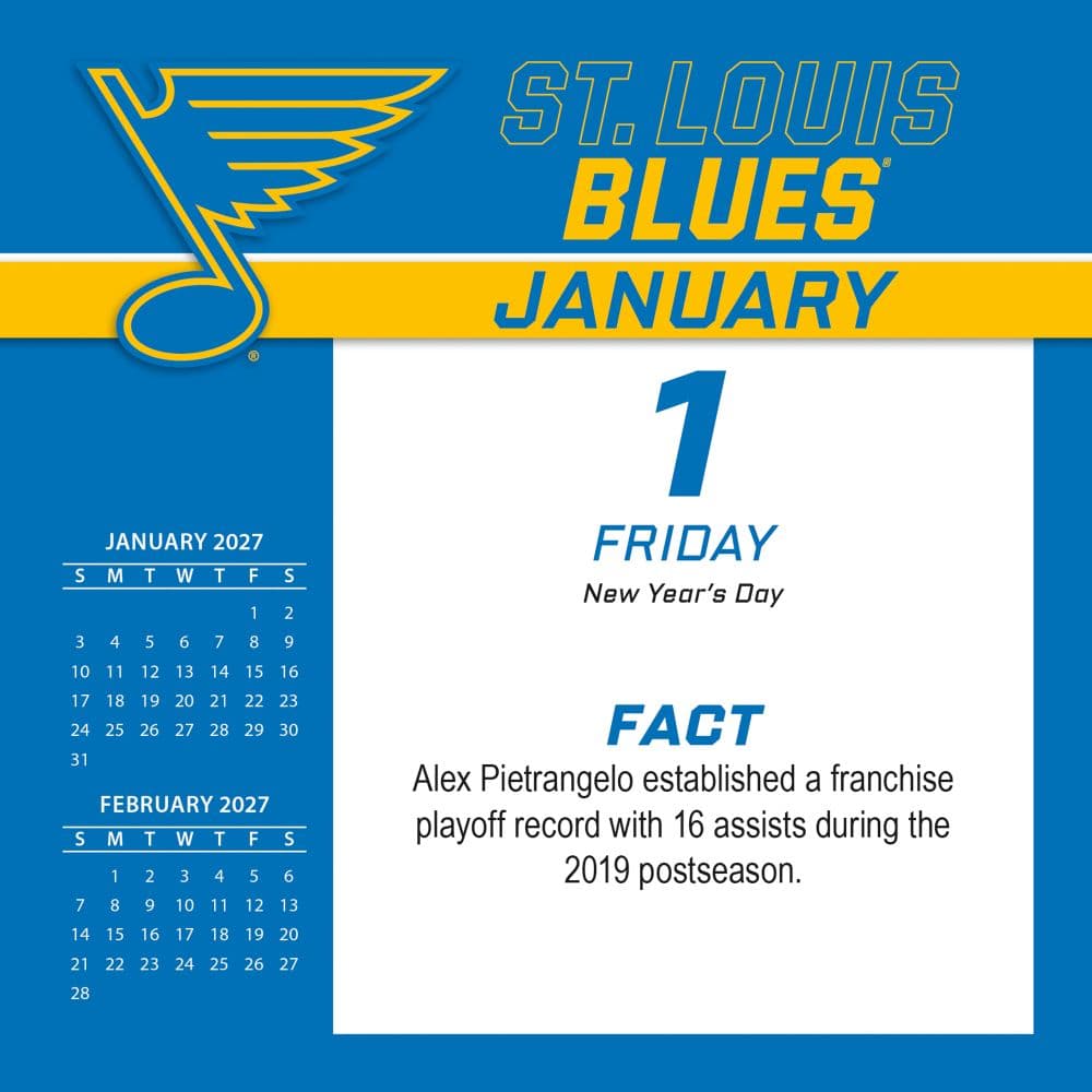 NHL St Louis Blues 2027 Desk Calendar First Alternate Image