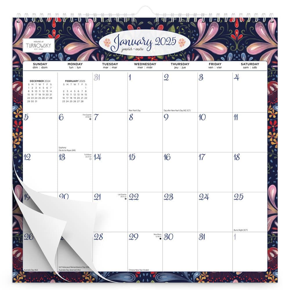 House of Turnowsky Spiral 2025 Wall Calendar First Alternate Image