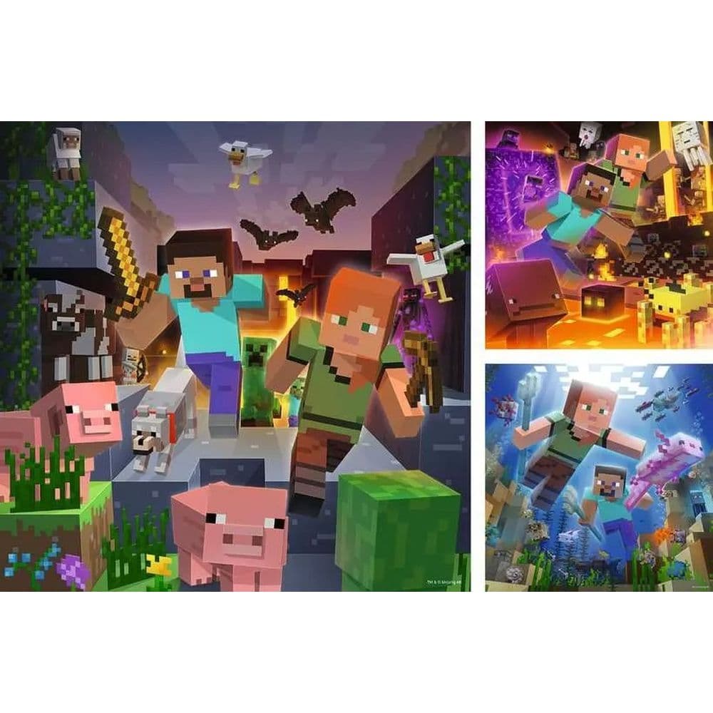 Minecraft 3X49 Piece Puzzle Set First Alternate Image