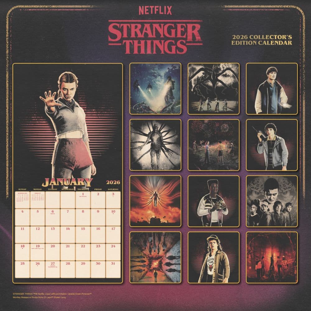 Stranger Things Collectors Edition 2026 Wall Calendar First Alternate Image