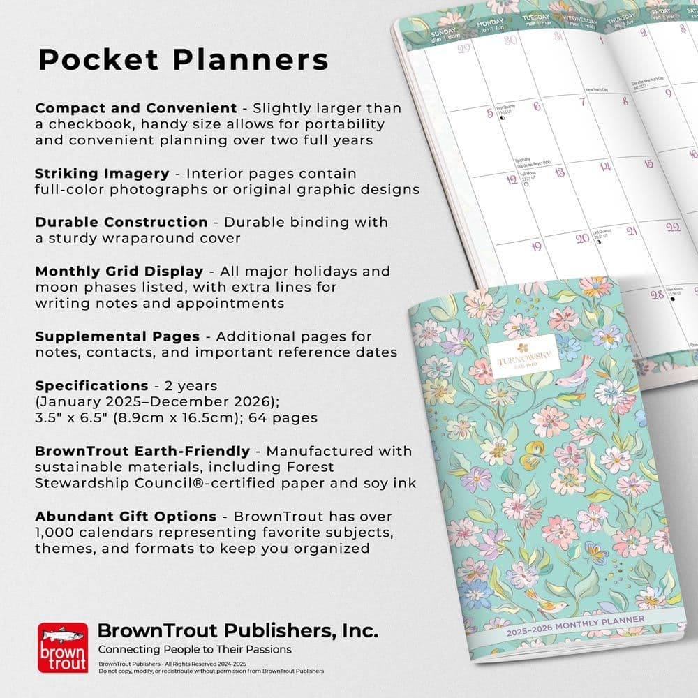 House of Turnowsky Flowers 2025 Pocket Planner Seventh Alternate Image width=&quot;1000&quot; height=&quot;1000&quot;