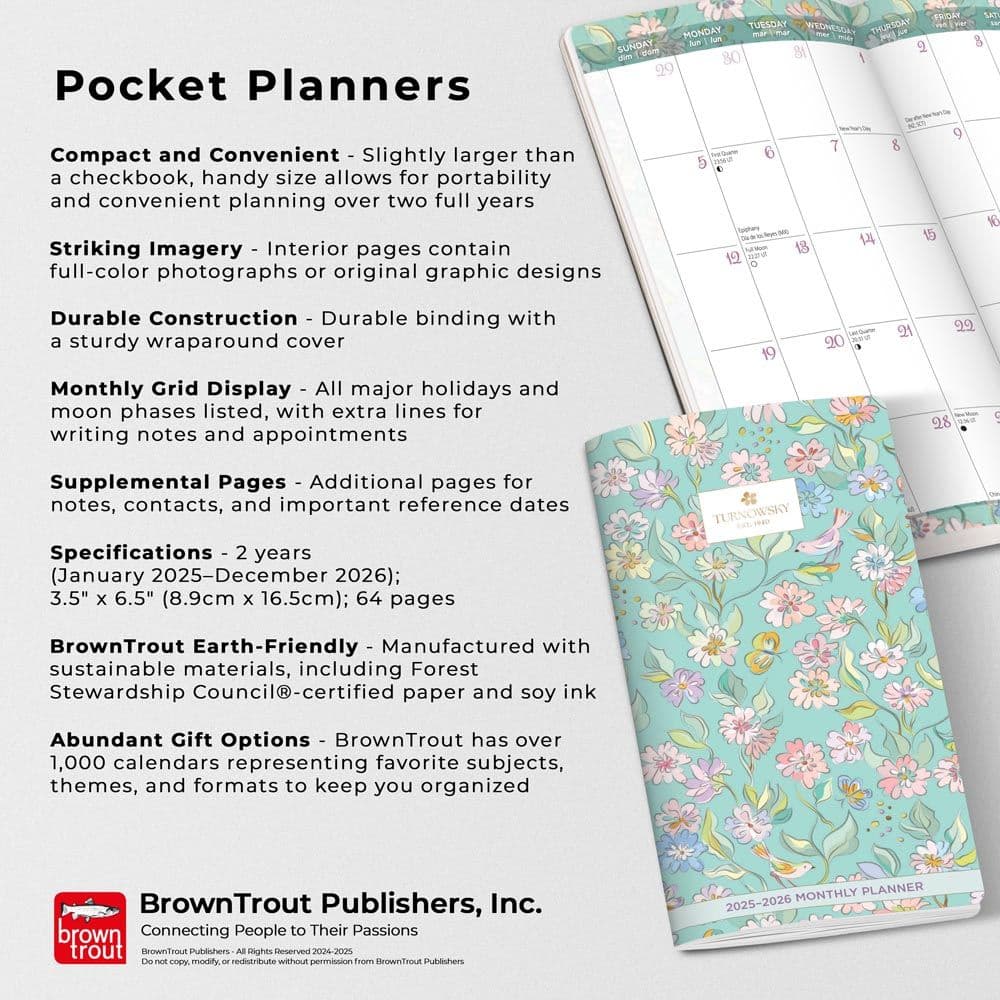 House of Turnowsky Flowers 2025 Pocket Planner