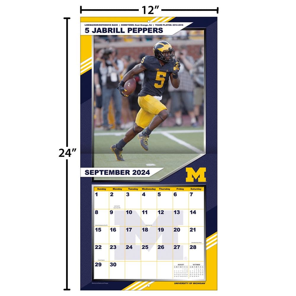 Michigan Wolverines 2025 Wall Calendar