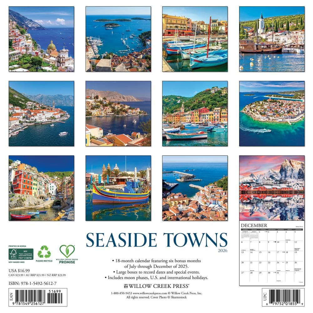Seaside Towns 2026 Wall Calendar First Alternate Image