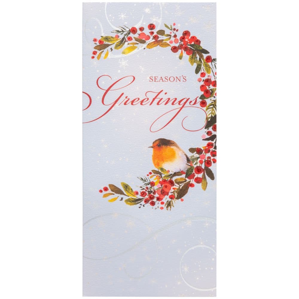 Robin on Grnery Berries 8 Count Boxed Christmas Cards First Alternate Image width="1000" height="1000"