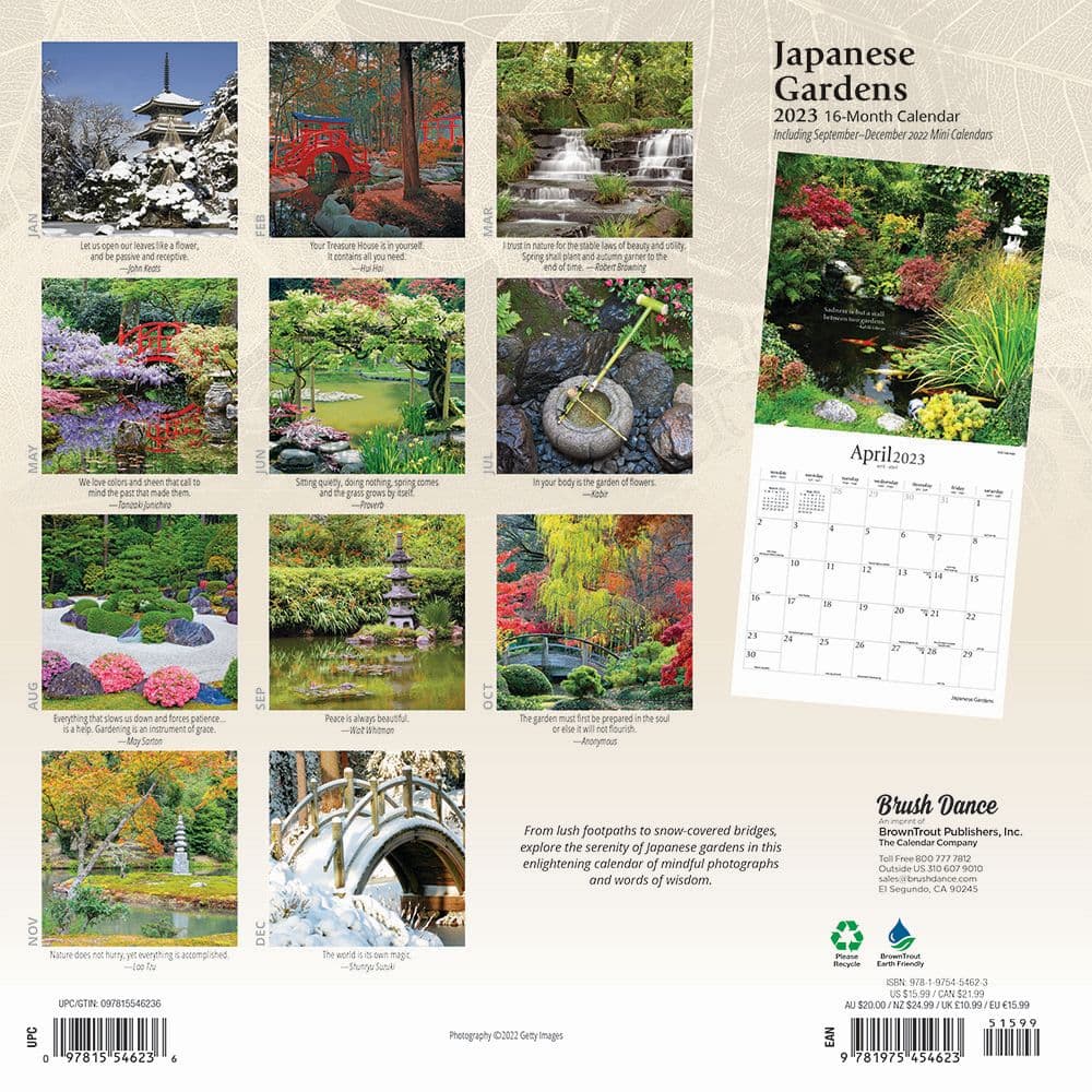 Japanese Gardens 2023 Wall Calendar - Calendars.com