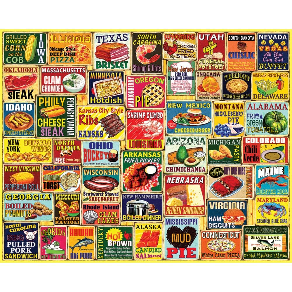 Iconic State Foods 1000 Piece Puzzle First Alternate Image