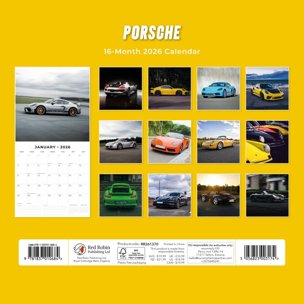 Porsche 2026 Wall Calendar First Alternate Image