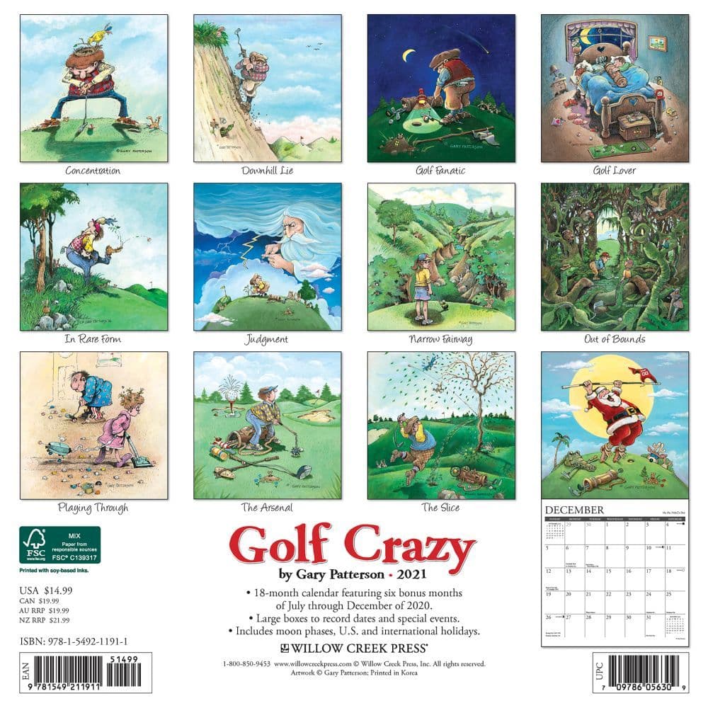 Gary Patterson Golf Wall Calendar