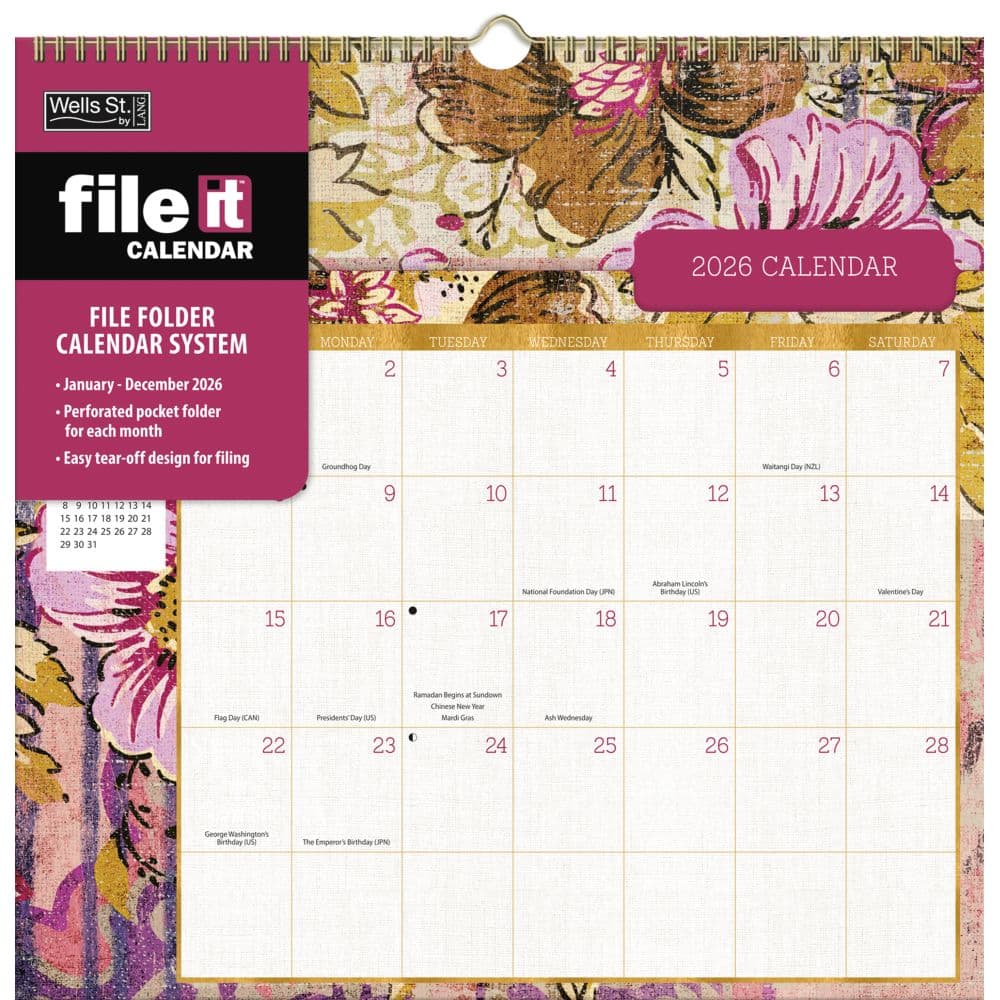 Patina Vie File It 2026 Wall Calendar_Main Image