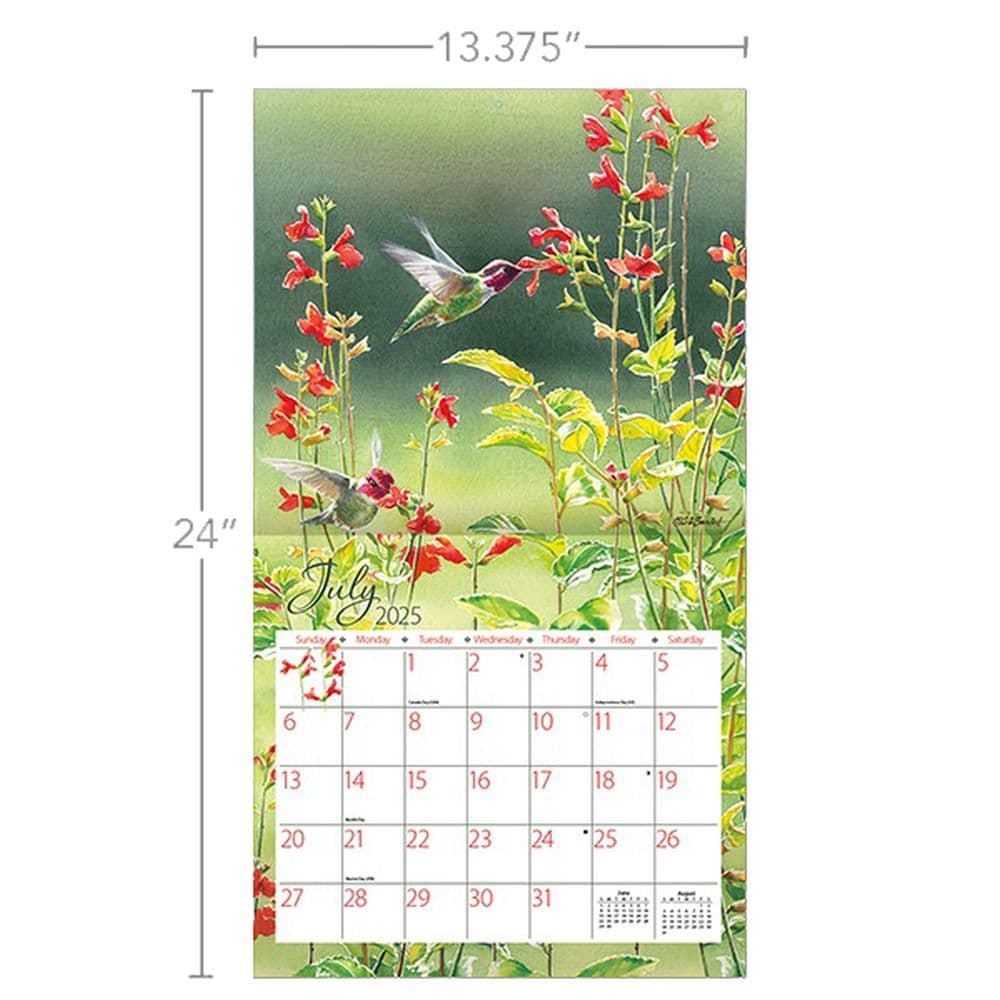 Hummingbirds by Susan Bourdet 2025 Wall Calendar