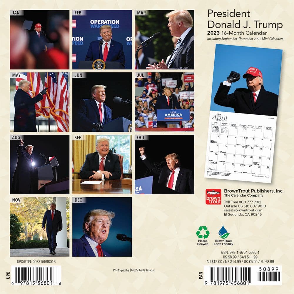 President Donald J. Trump Mini Calendar - Calendars.com