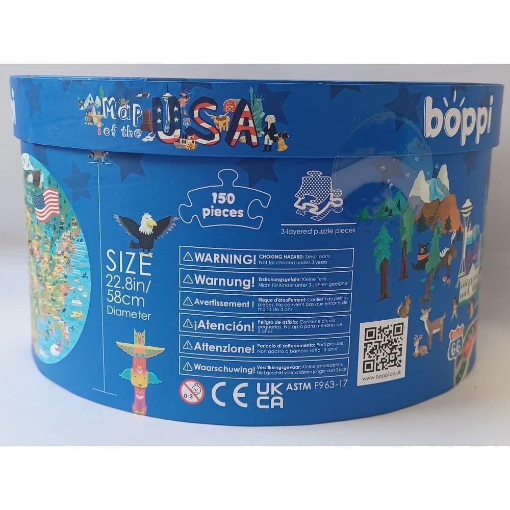 Map of USA 150 Piece Round Puzzle Tenth Alternate Image