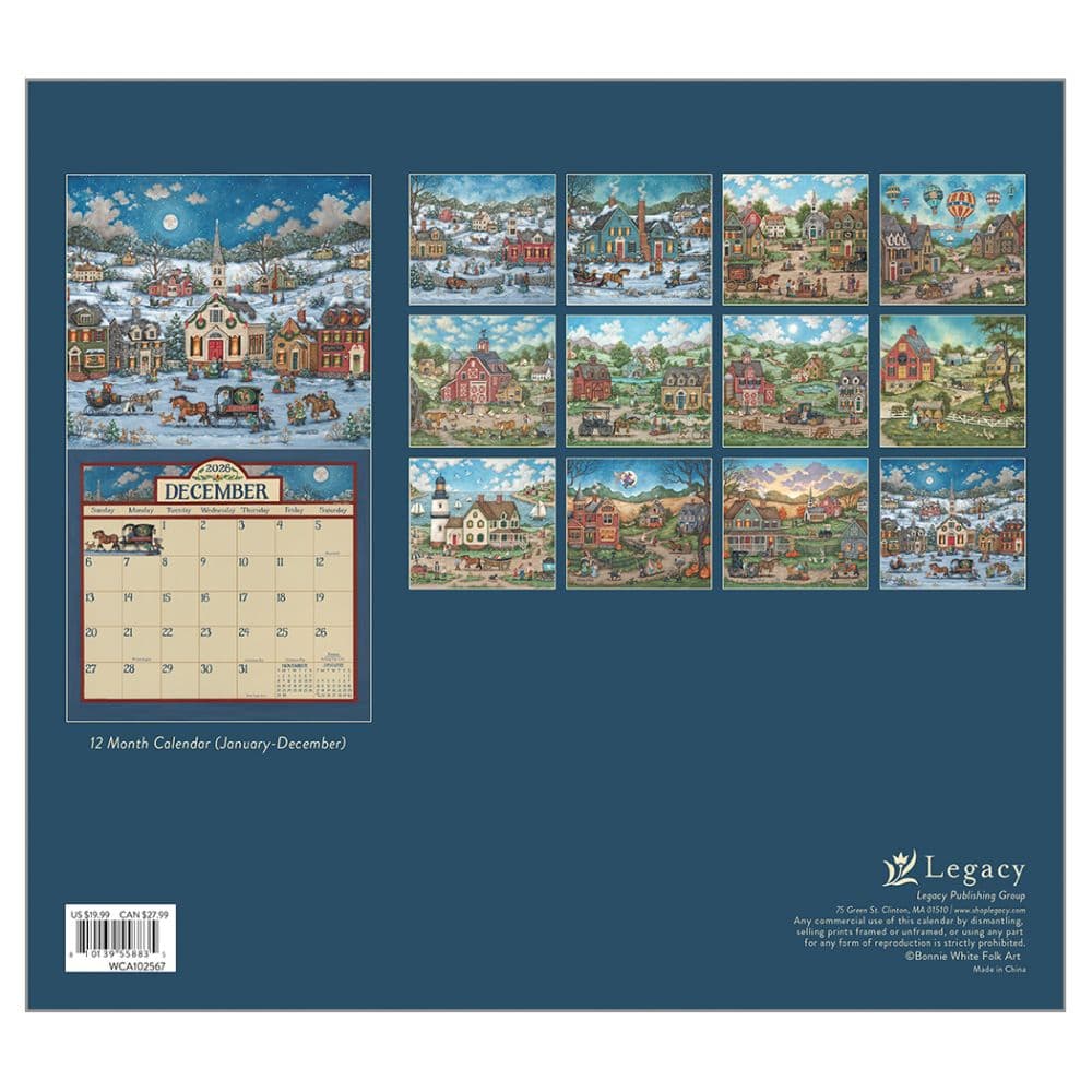 Folk Art by Bonnie White 2026 Wall Calendar First Alternate Image