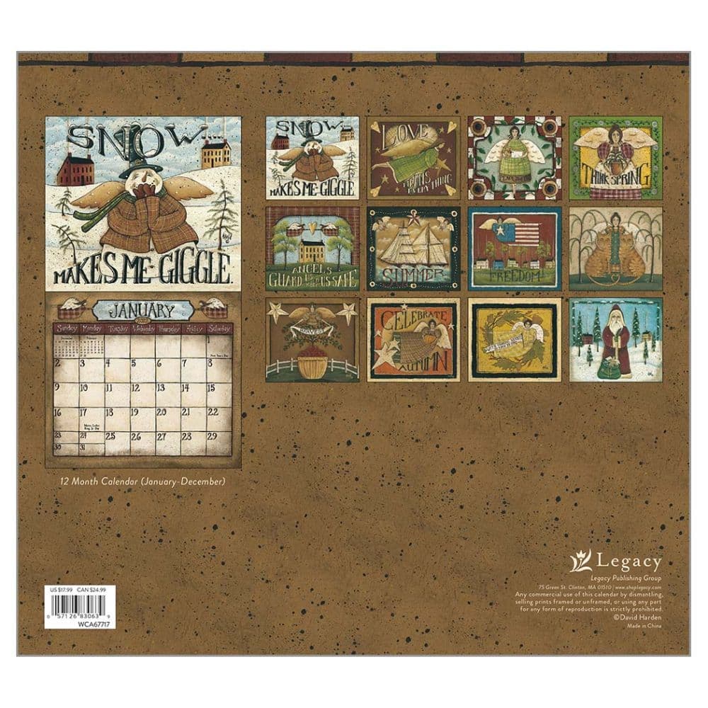 Folk Art By David 2022 Wall Calendar - Calendars.com