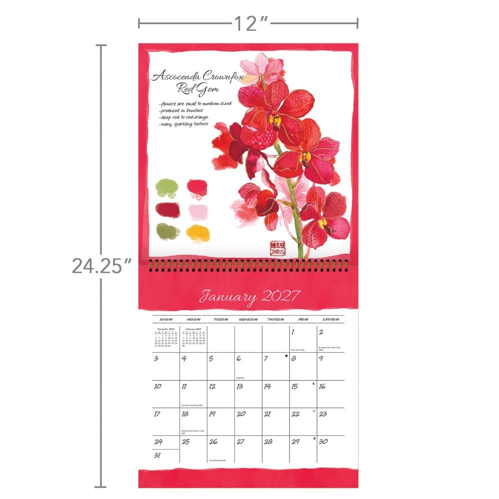 Exotic Orchids 2027 Spiral Wall Calendar Fourth Alternate Image