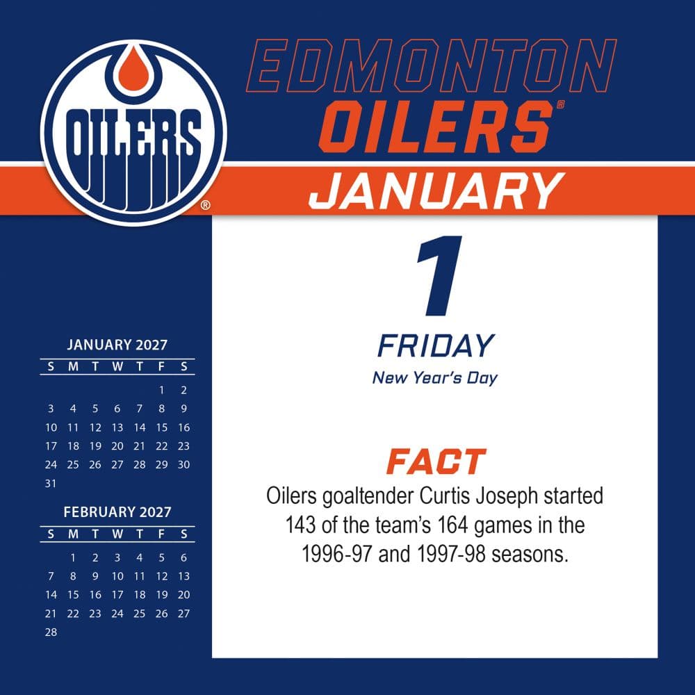 NHL Edmonton Oilers 2027 Desk Calendar First Alternate Image