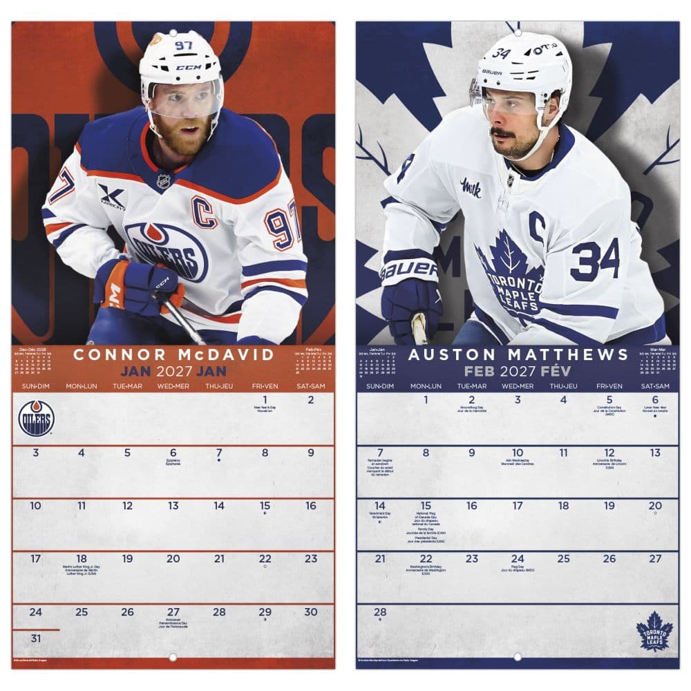 NHL Superstars -Bilingual French- 2027 Mini Wall Calendar Fifth Alternate Image