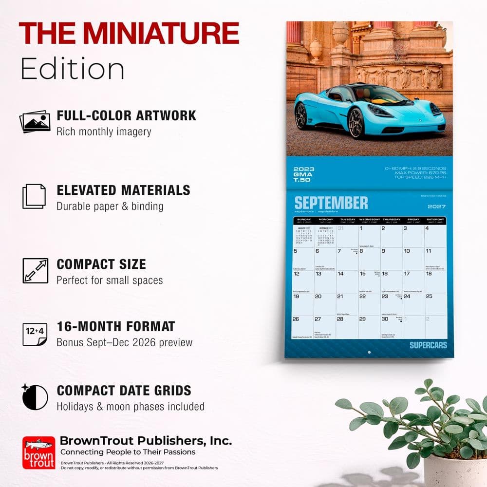 Supercars 2027 Mini Wall Calendar Fifth Alternate Image