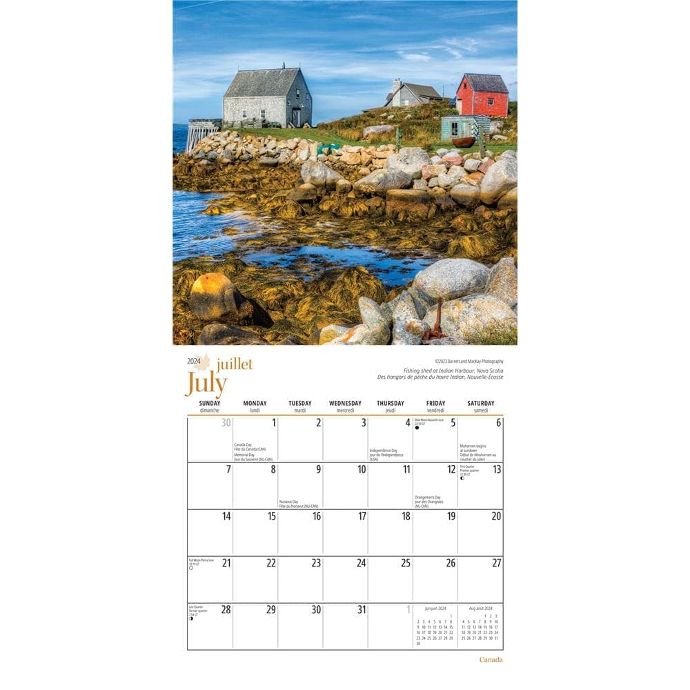 Canada 2024 Mini Wall Calendar interior 1