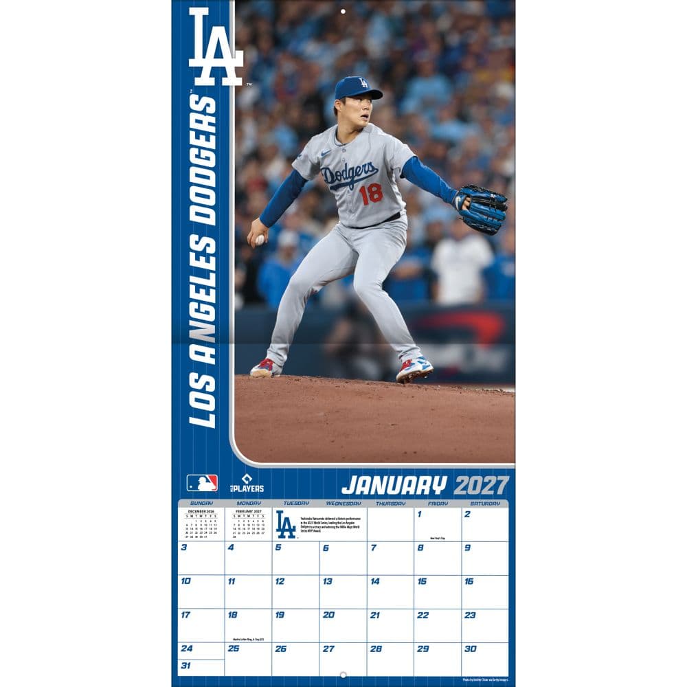 MLB Yoshinobu Yamamoto 2027 Wall Calendar Third Alternate Image
