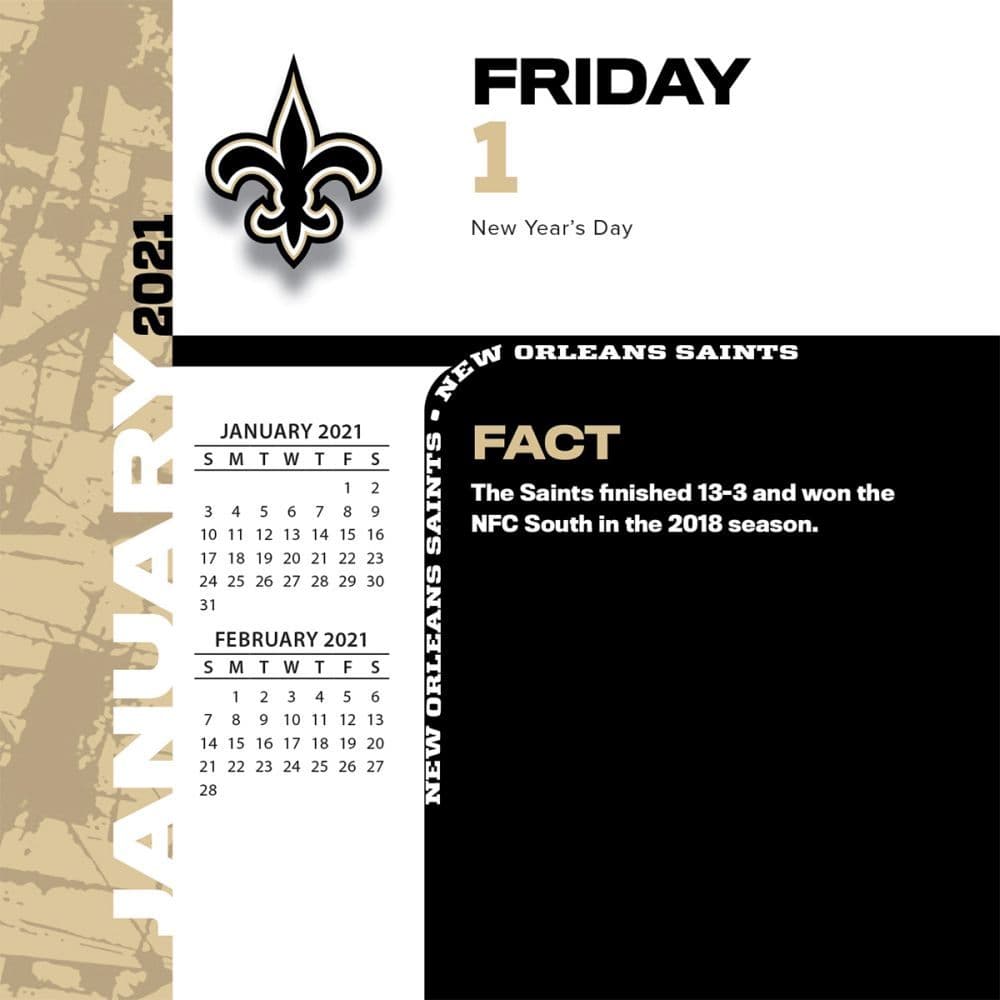 New Orleans Saints Desk Calendar Calendars Com