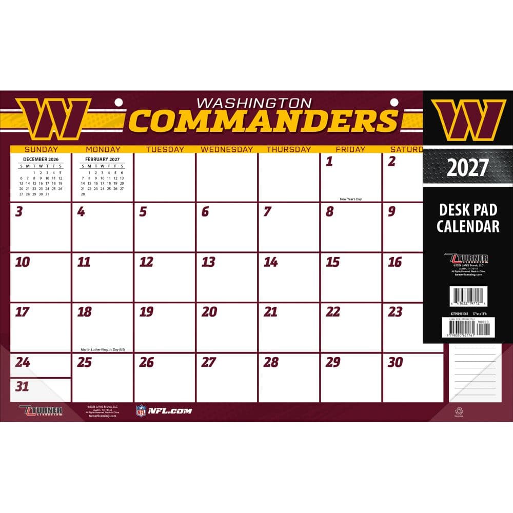 image NFL Washington Commanders 2027 Small Desk Pad Main Product Image