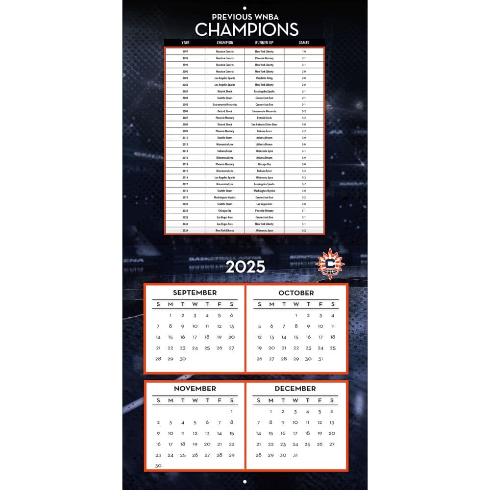 WNBA Connecticut Sun 2026 Wall Calendar Second Alternate Image