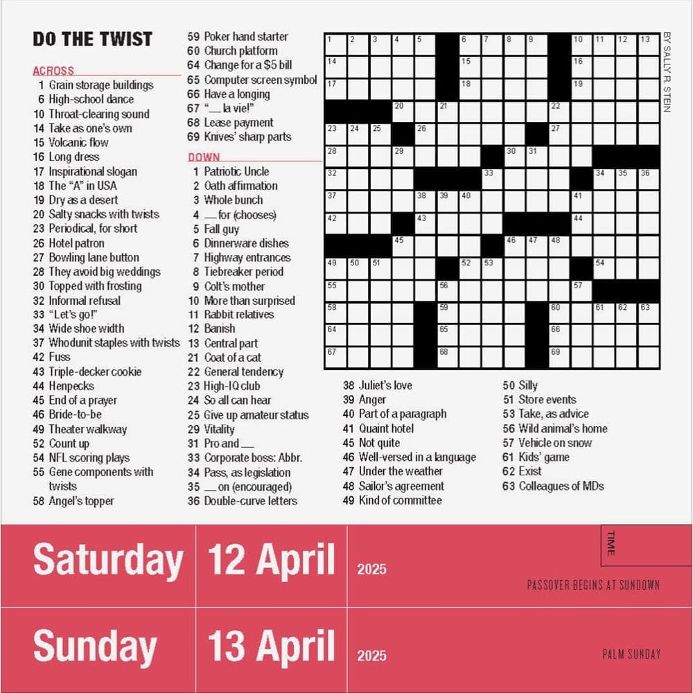 Mensa Crossword 2025 Desk Calendar