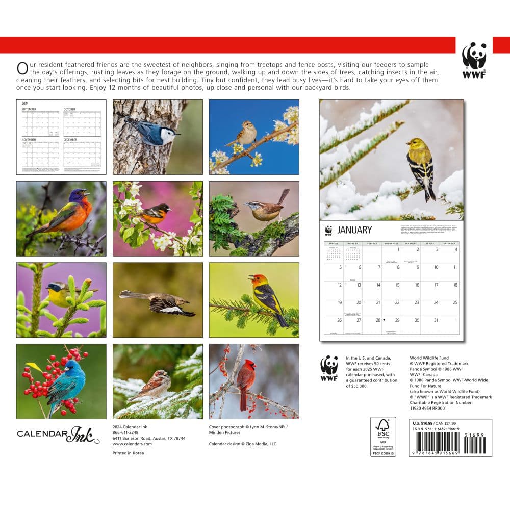 Birds Backyard WWF 2025 Wall Calendar First Alternate Image width=&quot;1000&quot; height=&quot;1000&quot;