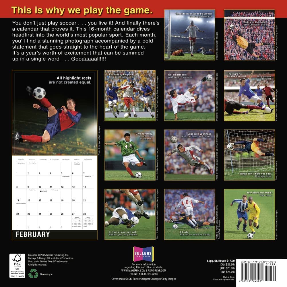 Soccer 2026 Wall Calendar First Alternate Image