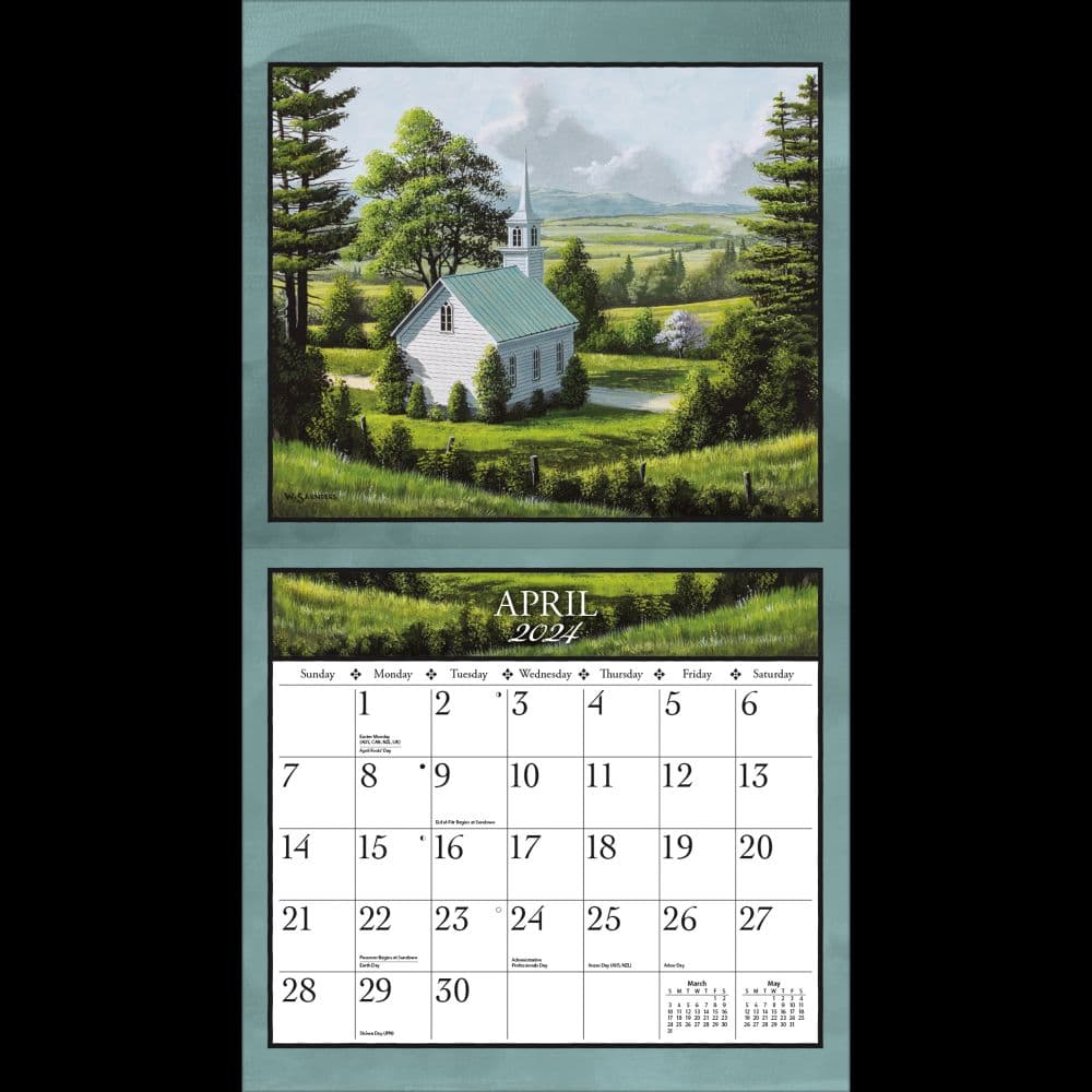 Country Churches 2024 Wall Calendar