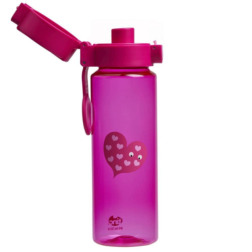 Shatterproof Plastic Pink Simple Modern Kids Water Bottle With Straw Small