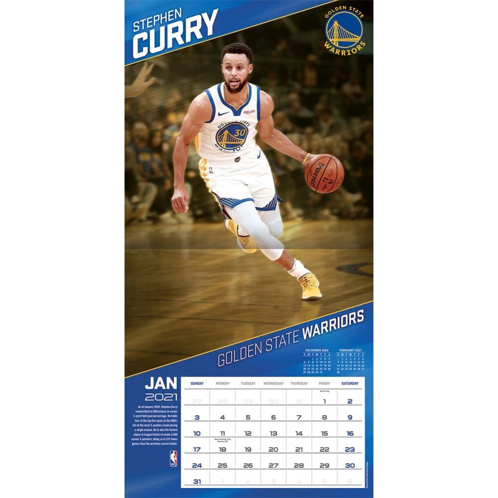 Golden State Warriors Stephen Player Wall Calendar Calendars Com