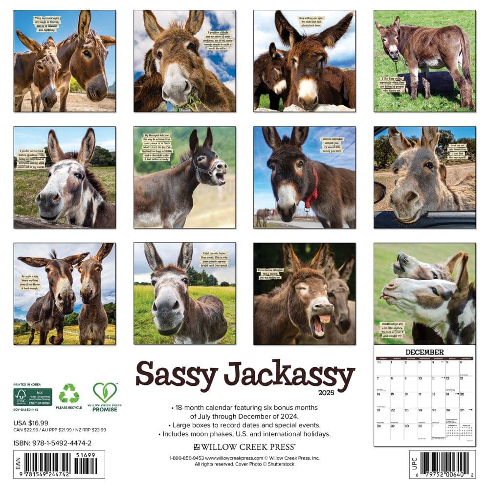 Sassy Jackassy 2025 Wall Calendar First Alternate Image width="1000" height="1000"