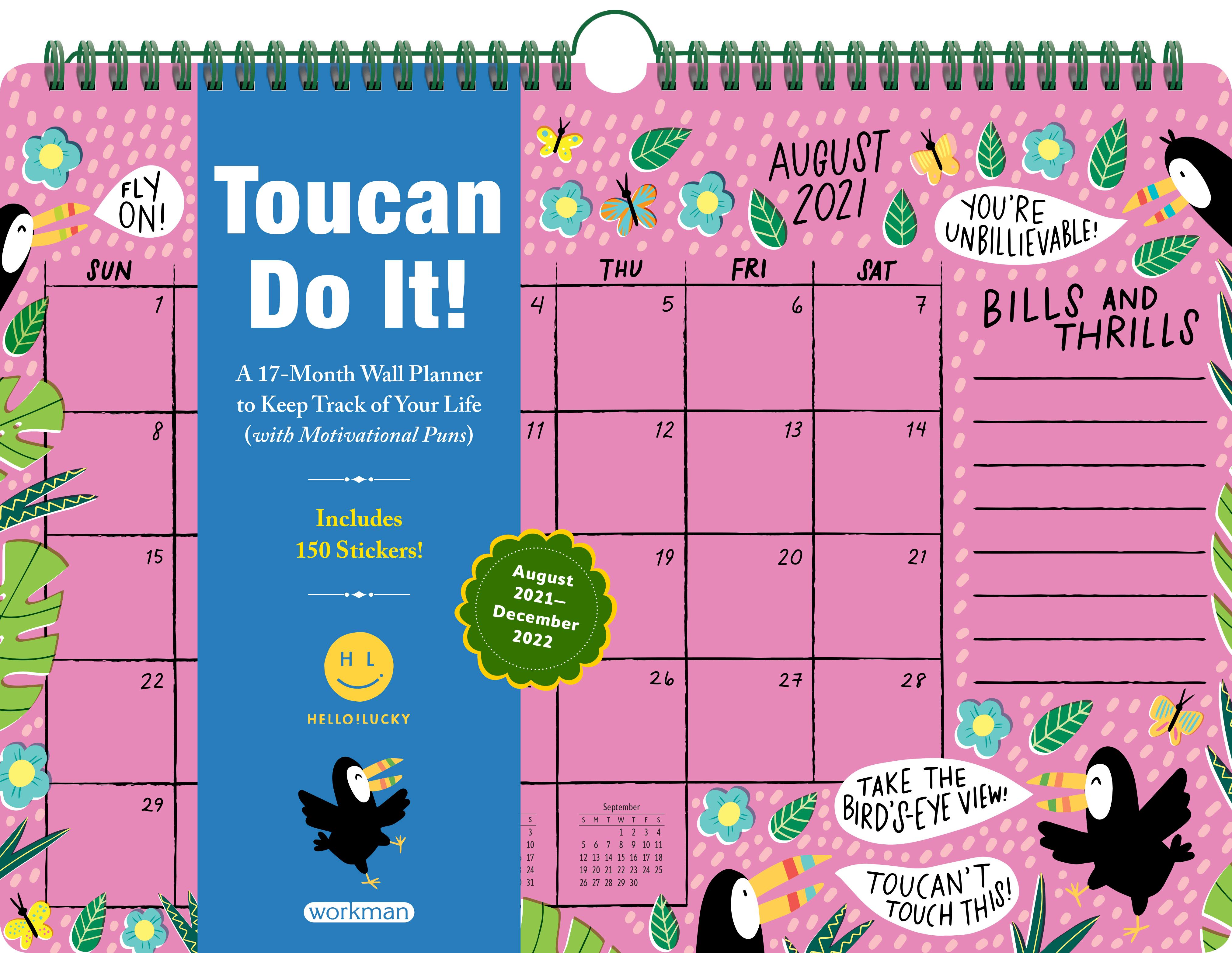 Toucan Do It! A 2022 17-Month Wall Planner
