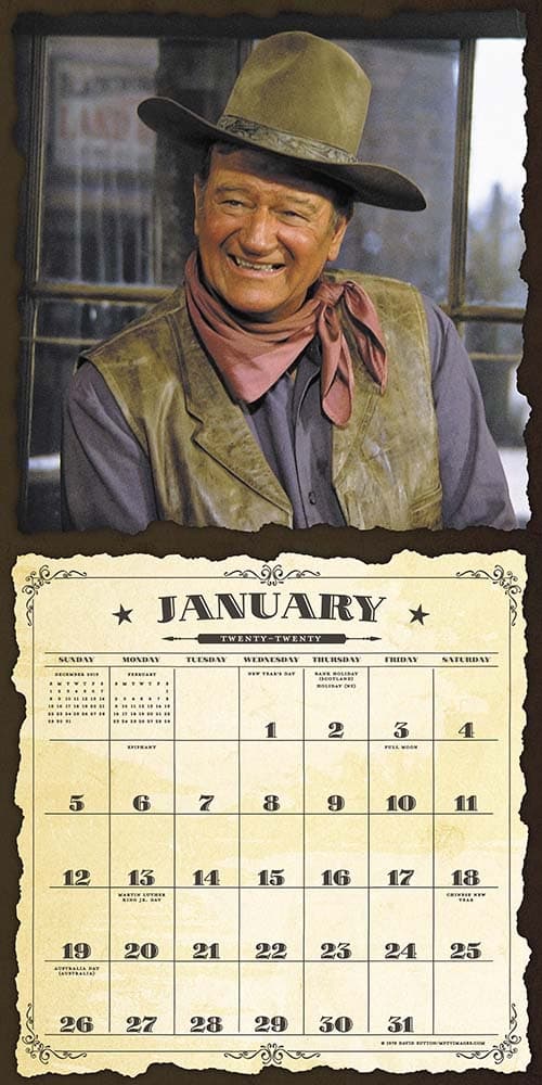 John Wayne Wall Calendar