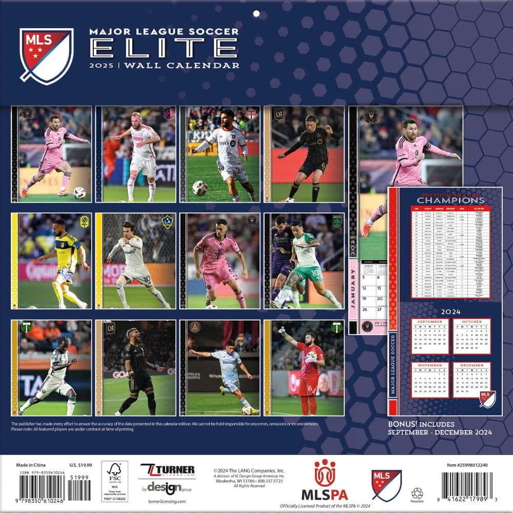 MLS Elite 2025 Wall Calendar Third Alternate