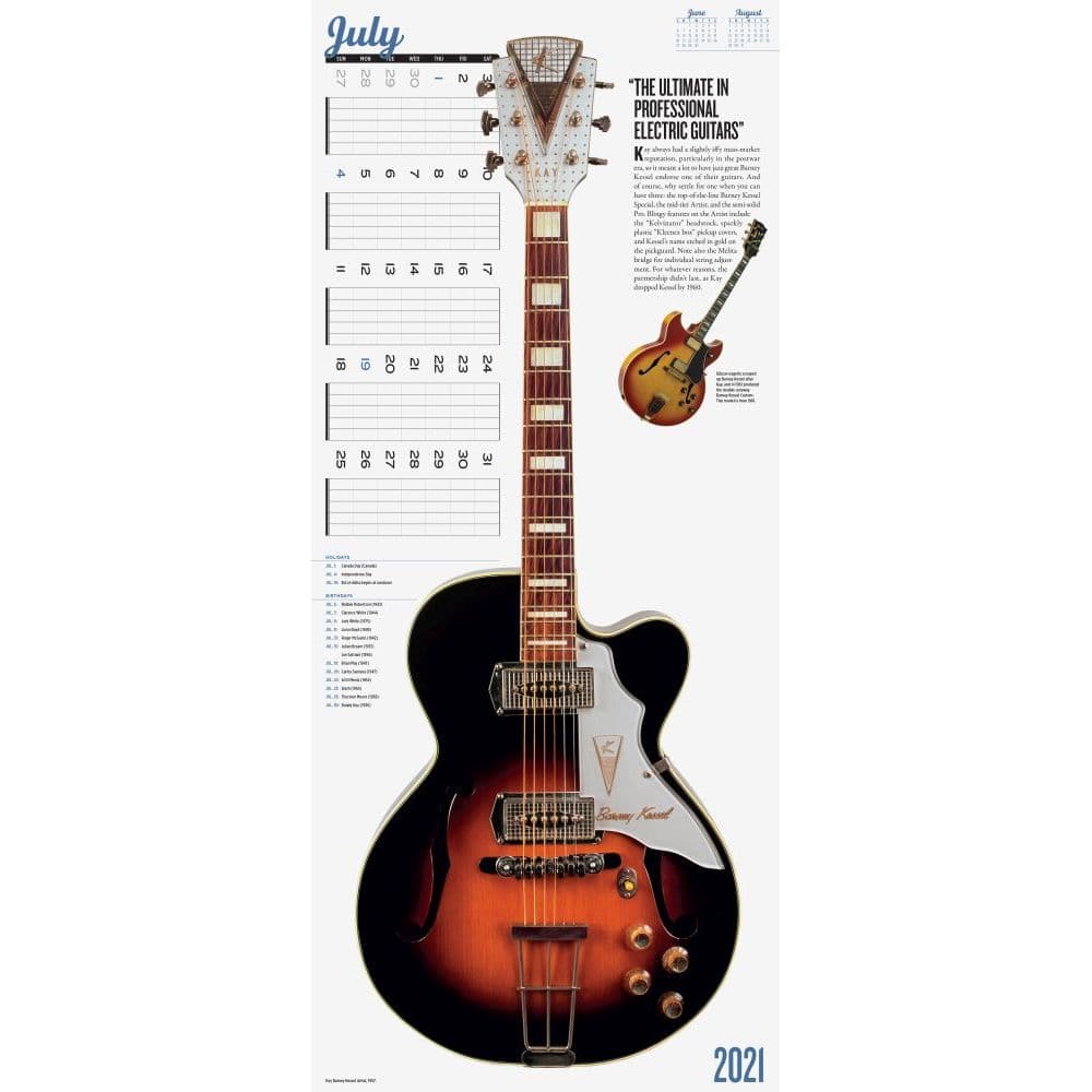 Guitars Wall Calendar