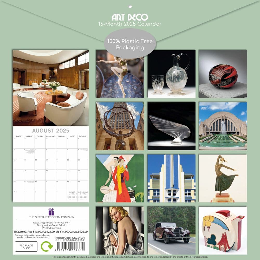 Art Deco 2025 Wall Calendar Calendar - Calendars.com