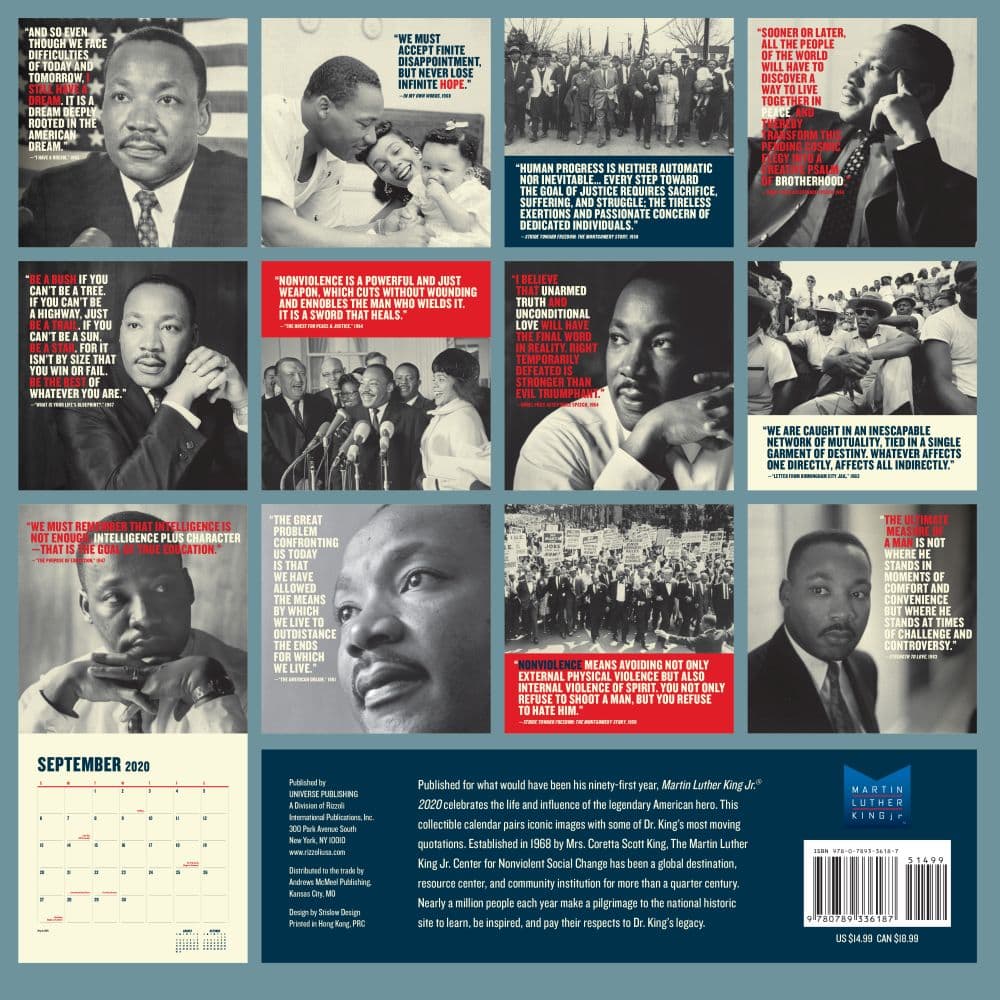 Martin Luther King Jr Wall Calendar Calendars Com