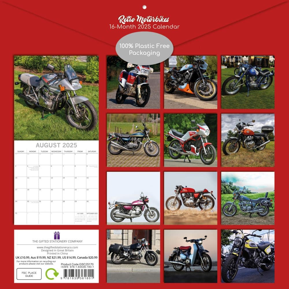 Retro Motorbikes 2025 Wall Calendar First Alternate Image width=&quot;1000&quot; height=&quot;1000&quot;
