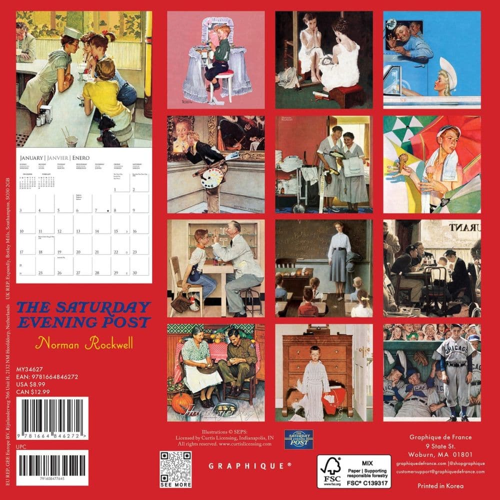 Saturday Evening Post 2027 Mini Wall Calendar First Alternate Image