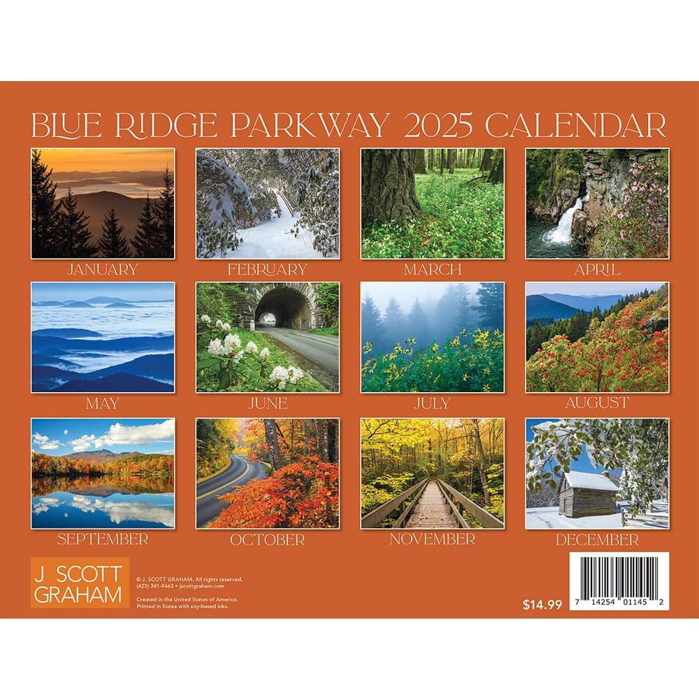 Blue Ridge Parkway 2025 Wall Calendar Alt1