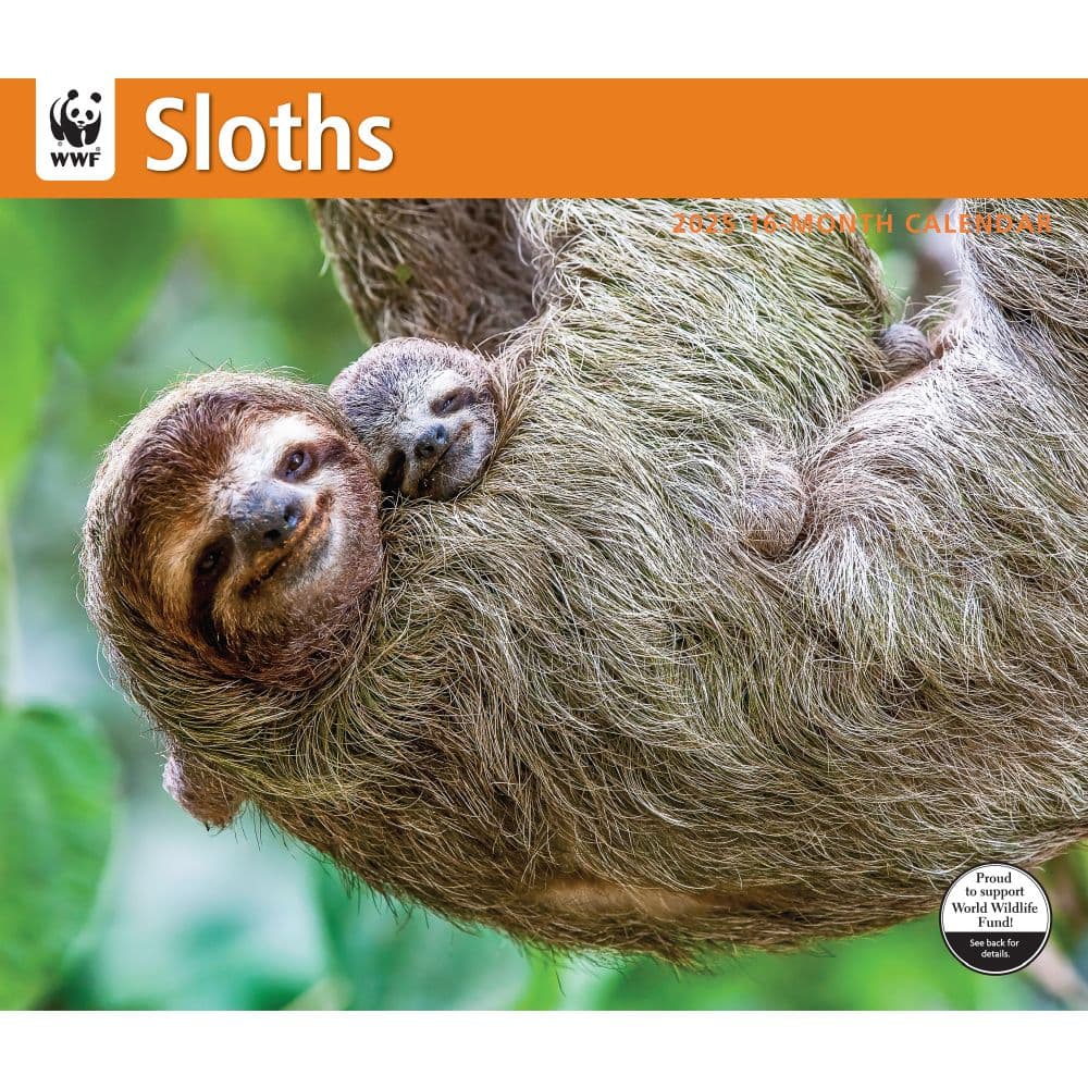 Sloths WWF 2025 Wall Calendar