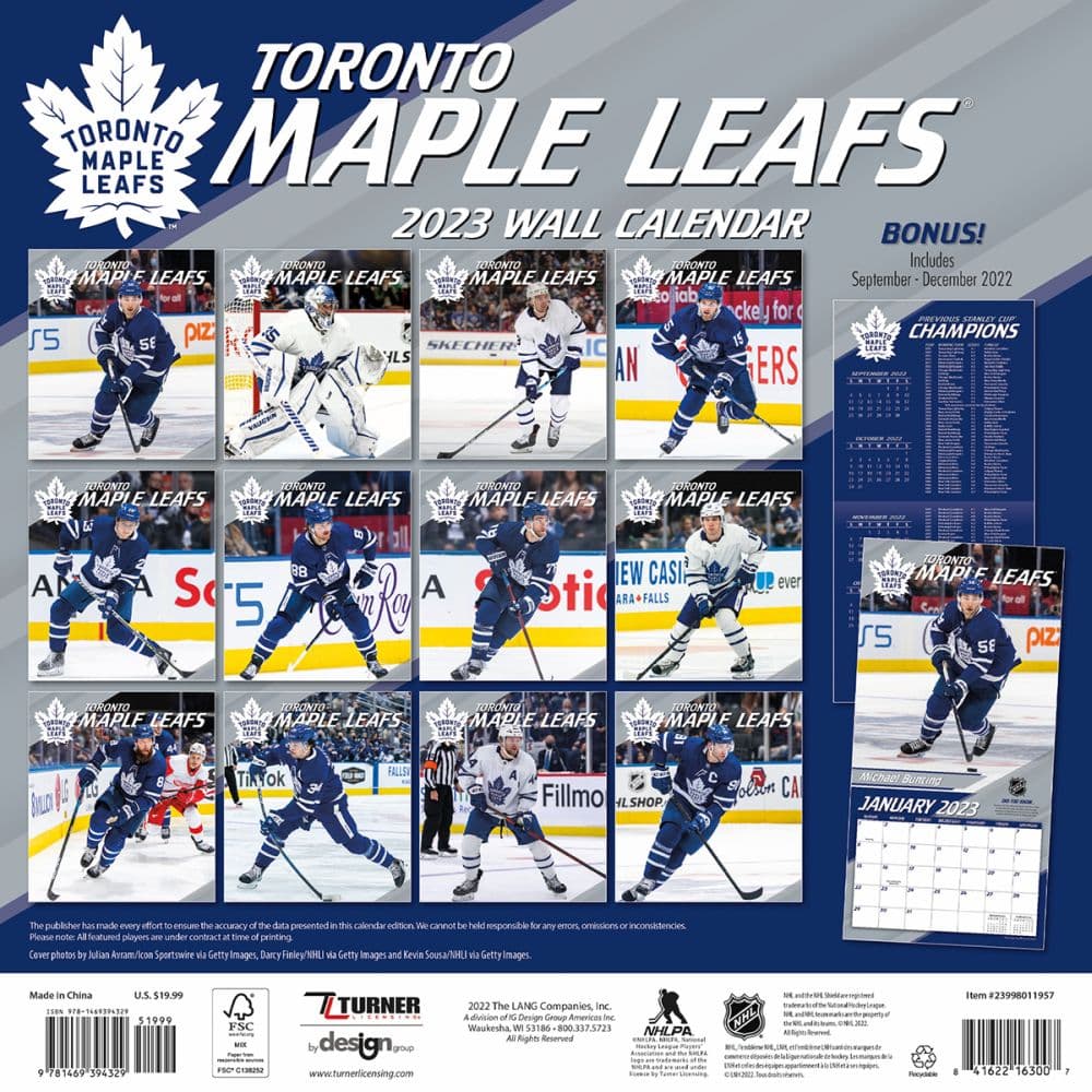 NHL Toronto Maple Leafs 2023 Calendar - Calendars.com